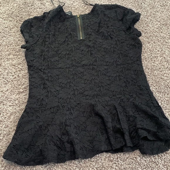 Bobeau size‎ large black lace cup sleeve lined flare bottom - Picture 6 of 8